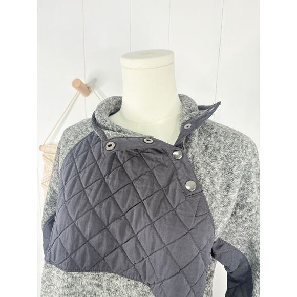 Abercrombie & Fitch Quilted Snap Front Sweater XS Black Gray - Picture 3 of 8